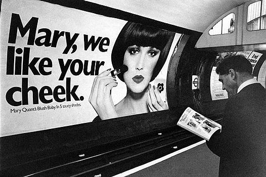 Mary Quant - Style icon used in clever advertising campaign, late Sixties.