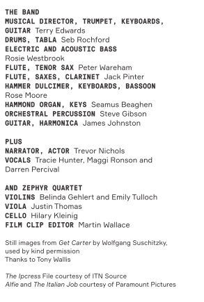 The Band & Credits - Courtesy of The Adelaide Festival.